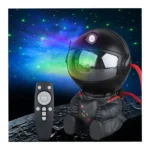 Astronaut Galaxy Star Projector Light – 8 Modes Nebula & Green Stars, 270° Adjustable LED Night Light with Remote Control & Timer