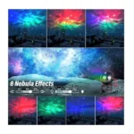 Astronaut Galaxy Star Projector Light – 8 Modes Nebula & Green Stars, 270° Adjustable LED Night Light with Remote Control & Timer