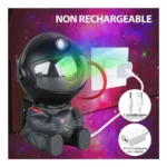Astronaut Galaxy Star Projector Light – 8 Modes Nebula & Green Stars, 270° Adjustable LED Night Light with Remote Control & Timer