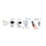 Astronaut Galaxy Star Projector Light – 8 Modes Nebula & Green Stars, 270° Adjustable LED Night Light with Remote Control & Timer