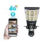 Sun Master 4G SIM Card Solar Security Camera with Floodlight – Triple Lens 1080P Outdoor CCTV