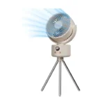Rechargeable Tripod Camping Fan – Portable Adjustable Height Floor Fan with Quiet Cooling, Foldable Design