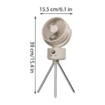 Rechargeable Tripod Camping Fan – Portable Adjustable Height Floor Fan with Quiet Cooling, Foldable Design