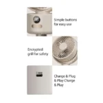 Rechargeable Tripod Camping Fan – Portable Adjustable Height Floor Fan with Quiet Cooling, Foldable Design