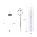2-in-1 USB Rechargeable Milk Frother & Egg Beater – 3-Speed Handheld Electric Mixer