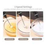 2-in-1 USB Rechargeable Milk Frother & Egg Beater – 3-Speed Handheld Electric Mixer