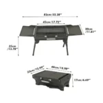 Foldable Camping BBQ Grill – Portable Charcoal Grill with Side Shelves