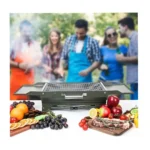 Foldable Camping BBQ Grill – Portable Charcoal Grill with Side Shelves