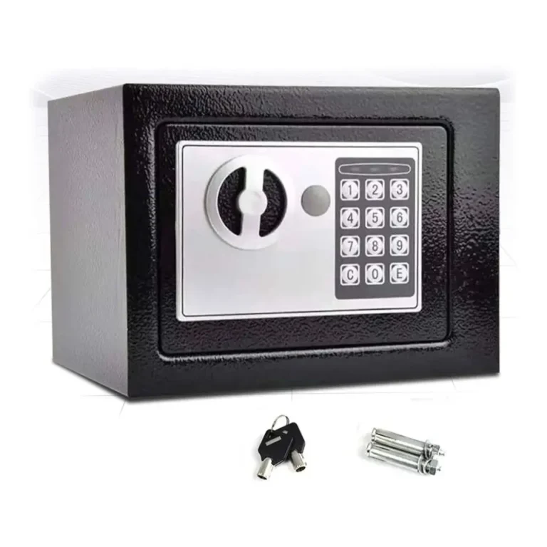 Security Safe Locker Box 4.6L – Digital Electronic PIN Lock Safe with Override Keys, Wall & Floor Mountable – Black