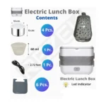 Multifunctional Electric Cooking Lunch Box 200W – 4-Liner Food-Grade Stainless Steel Heated Lunch Box