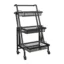 Trolley Stall Parallel 3 Tier Folding Portable Shelf Floor Kitchen Multifunction Storage Rack