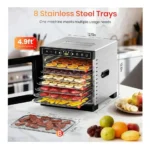 8-Tray Stainless Steel Food Dehydrator 400W