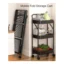 Serving Trolley Folding Storage Cart – 3 Tier Mobile Kitchen & Bathroom Organizer
