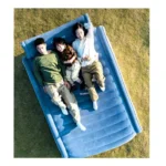 Inflatable Double Air Mattress with Built-in Headboard – Self-Inflating Blow Up Guest Bed 203 × 152 × 46 cm