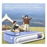 Inflatable Double Air Mattress with Built-in Headboard – Self-Inflating Blow Up Guest Bed 203 × 152 × 46 cm