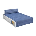 Inflatable Double Air Mattress with Built-in Headboard – Self-Inflating Blow Up Guest Bed 203 × 152 × 46 cm