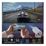 Smart Projector with Android 11, WiFi 6 & Bluetooth 5.0 – 180° Rotatable Portable Home Cinema Projector, Native 720P HD, 4K