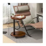 C-Shaped Side Table with Wheels – Mobile Sofa End Table, Slide-Under Couch Table, TV Tray & Laptop Table
