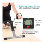 2-in-1 Foldable Mini Pedal Exerciser Bike with LCD Display, Adjustable Resistance Under Desk Arm & Leg Exercise Cycle