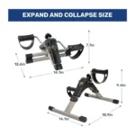 2-in-1 Foldable Mini Pedal Exerciser Bike with LCD Display, Adjustable Resistance Under Desk Arm & Leg Exercise Cycle