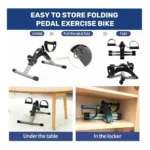 2-in-1 Foldable Mini Pedal Exerciser Bike with LCD Display, Adjustable Resistance Under Desk Arm & Leg Exercise Cycle