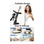 Multifunctional Folding Treadmill 2.0HP – Hydraulic Home Running Machine 1–14 km/h with LCD Display, Massage & Sit-Up Function