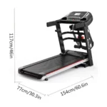 Multifunctional Folding Treadmill 2.0HP – Hydraulic Home Running Machine 1–14 km/h with LCD Display, Massage & Sit-Up Function