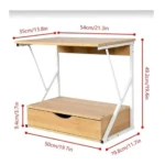 2-Tier Microwave Oven Stand with Storage Drawer – Wooden Kitchen Organizer Rack with Metal Frame