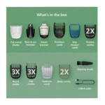 Philips Norelco All-in-One Trimmer 5000 Series MG5965/49 – 19-in-1 Face, Hair & Body Grooming Kit