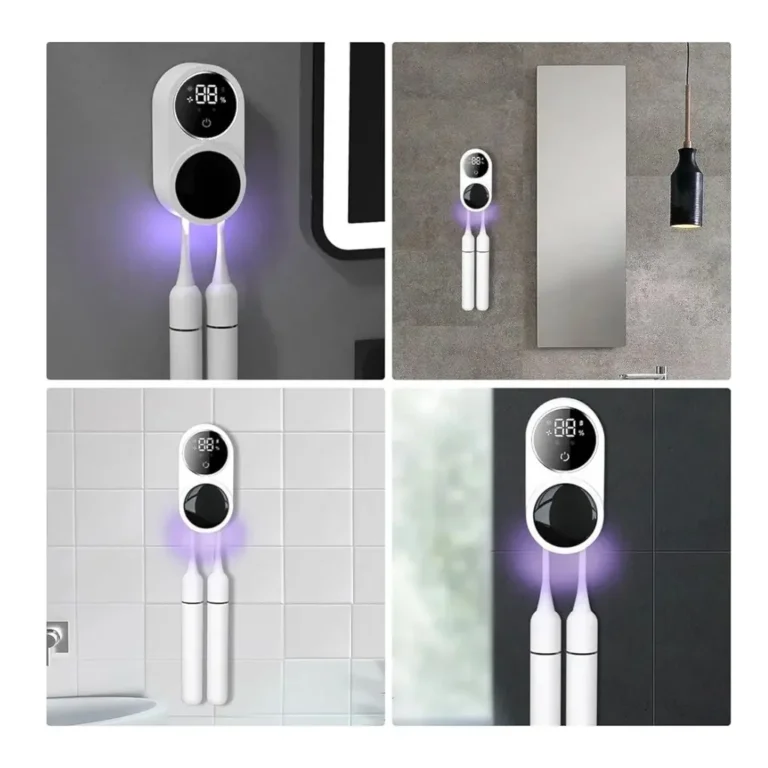 UV Toothbrush Sanitizer Case with Wall Mount, Rechargeable 1800mAh Electric Toothbrush Holder