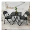 Modern Tempered Glass Table with 2 Leather Ergonomic Chairs (1 Table + 2 Chairs)
