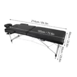 Aluminum Frame Portable Massage Table Bed with Face Hole – Adjustable Height SPA Bed