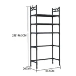 Bathroom & Washing Machine Storage Shelf – 3-Tier Over-The-Washer Organizer Rack with Large Storage