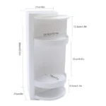 3-Tier Rotating Corner Storage Shelf Cabinet – Wall Mounted Bathroom & Kitchen Organizer
