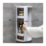 3-Tier Rotating Corner Storage Shelf Cabinet – Wall Mounted Bathroom & Kitchen Organizer