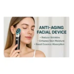 Age-R Booster-H Anti-Aging Facial Treatment Device – 5-Minute Home Skin Care, Black & Silver