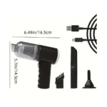 AS-228 3-in-1 Rechargeable Mini Vacuum Cleaner – 120W, 5000Pa Suction, Blower & Inflator, 1200mAh Battery