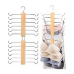 Wooden 360° Rotating Bra & Tank Top Hanger Organizer – 12 Hook Space Saving Closet Storage Rack
