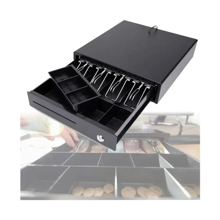 Cash Register Drawer – Heavy-Duty Steel POS Cash Drawer with Bill & Coin Compartments