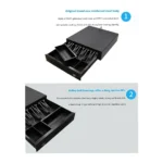 Cash Register Drawer – Heavy-Duty Steel POS Cash Drawer with Bill & Coin Compartments