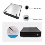 Cash Register Drawer – Heavy-Duty Steel POS Cash Drawer with Bill & Coin Compartments