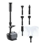 28W Submersible Fountain Pump with 3 Nozzle Attachments and Adjustable Water Flow
