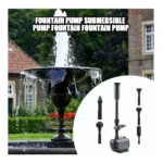 28W Submersible Fountain Pump with 3 Nozzle Attachments and Adjustable Water Flow