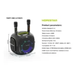 Hopestar PartyOne Ultimate 240W High Power Outdoor Party Speaker Bluetooth 5.3, 30,000mAh Battery, Dual Wireless Microphones