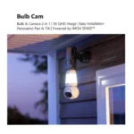 IMOU Bulb Camera 3MP 2K Wi-Fi Security Camera – E27 Pan & Tilt, AI Human & Vehicle Detection