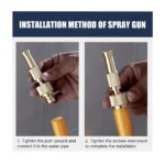 High-Pressure Solid Brass Garden Hose Nozzle with Adjustable Spray & 3/4-Inch Quick Connector Fittings