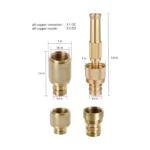 High-Pressure Solid Brass Garden Hose Nozzle with Adjustable Spray & 3/4-Inch Quick Connector Fittings
