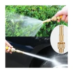 High-Pressure Solid Brass Garden Hose Nozzle with Adjustable Spray & 3/4-Inch Quick Connector Fittings