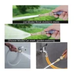 High-Pressure Solid Brass Garden Hose Nozzle with Adjustable Spray & 3/4-Inch Quick Connector Fittings