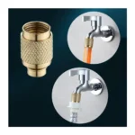 High-Pressure Solid Brass Garden Hose Nozzle with Adjustable Spray & 3/4-Inch Quick Connector Fittings